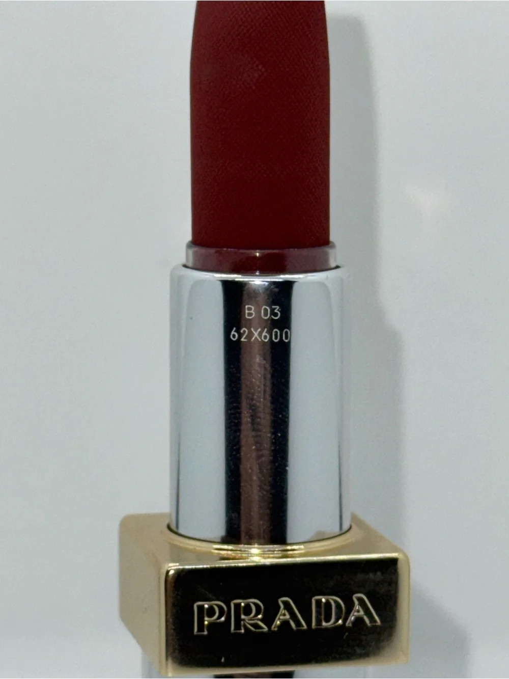 Prada Lipstick Quartet — Classic Red, True Red, Deep Burgundy, Soft Nude